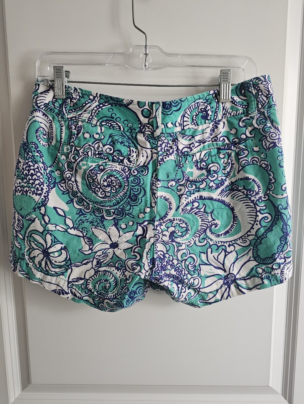 Lilly Pulitzer Womens Shorts Callahan Seafoam Montauk Chino Beach - Size 6